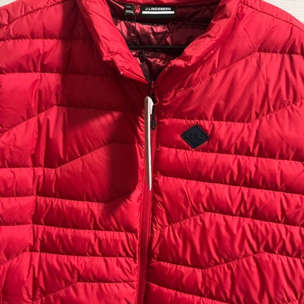 J.Lindeberg Men's Vibrant Red Puffer Jacket xxl